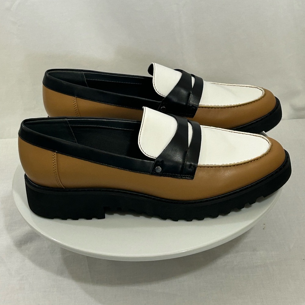 Franco Sarto - Women’s Loafers in Black, White, and Tan - Picture 3 of 15